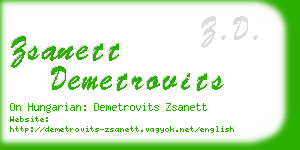 zsanett demetrovits business card